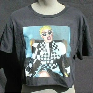 New Women's Black Cardi B Music Video Crop Top T Shirt Size Large